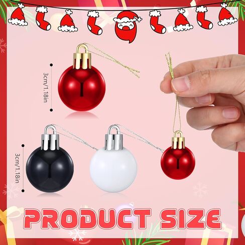 Sumind 48 Pieces Christmas Ball Ornaments Mini Shiny Multicolor Christmas Ball Ornament Xmas Miniature Ball Tree Decorations for Christmas Tree Party Holiday Decor (Multicolored,1.2 Inch) in Saudi Arabia