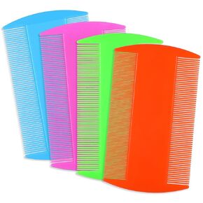 4 Pcs Lice Combs Double Sided Fine Tooth Comb Lice Comb For Dandruff Removal Thick Hair Tooth Head Nit Hair Combs For Adults Kids And Pet's Remove Head Lice Nits Fleas(4 Colors)