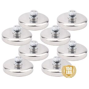 8 PCS Strong Magnets Heavy Duty with M6 Male Thread,150 lb Round Magnet with Bolt Stud Mounting Magnet for Lighting,Corrosion-Resistant Mounting Magnet for Lighting Camera and Brackets Outdoor Tool