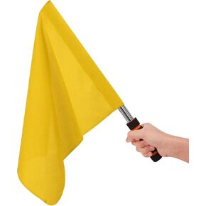 Football Referee Flag Signal Flag Sports Match Track Field Competition Flag Soccer Linesman Flag Portable Commander Flag Safety Flag for Volleyball Rugby Hockey Athletic Training Flag Performance Flag