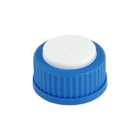 Moonetto Blue GL45 4-Port Safety Filling Cap with Four Holes for Glass Bottles, 1/8 Inch OD Tubing, Complete Kit (4 pc)