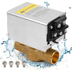 OEM V8043F1036 3/4" Sweat Zone Valve with End Switch, 24V, 2-Way, Normally Closed, 4-Wire Actuator, Replaces V8043F1093, 40003916-048/U