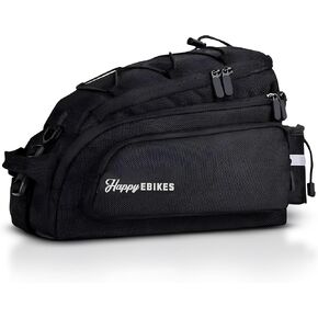 Bike Rear Rack Bag w/Waterproof Cover - 17 L Capacity, Detachable Bicycle Saddle Bag - Reflective Pannier Bike Bag for Rear Rack - Versatile Rear Bike Rack Bag w/Shoulder Strap for Biking & Travel