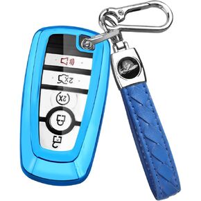 QBUC for Ford Key Fob Cover with Keychain,for Ford Explorer Key Fob Cover,Shell Full Protection Soft TPU Key Case Car Key Case Shell for Ford Explorer F150 F250 F350 F450 F550 (pink)