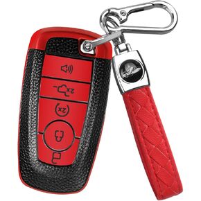 QBUC for Ford Key Fob Cover with Keychain,for Ford Explorer Key Fob Cover,Shell Full Protection Soft TPU Key Case Car Key Case Shell for Ford Explorer F150 F250 F350 F450 F550 (pink)