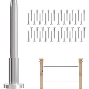 40 Pack 1/8" Stainless Steel Invisible Receiver and Swage Stud End Cable Railing, Deck Stair Threaded End Fitting for Wood & Metal Post, T316 Marine Grade Stainless Steel in Kuwait
