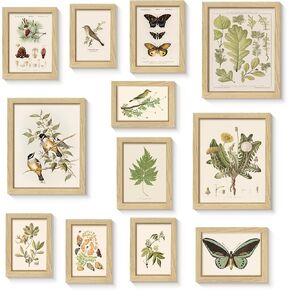 Bzstyleart 12Pcs Eclectic Wall Art Decor, Vintage Maximalist Posters for Room Decor Aesthetic, Abstract Wall Prints for Bedroom, Gallery Wall Collage Kit (Dark Eclectic Unframed)