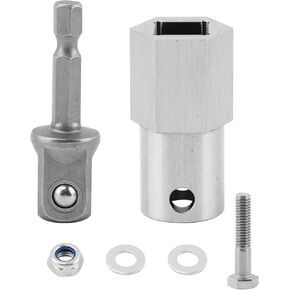 Stainless Steel Top Wind Trailer Jack Crank Handle Cordless Drill Adapter with a 1/2 Inch Socket Adapter Bit Top Wind Trailer Jack Cordless Drill Adapter(Color:Silver)