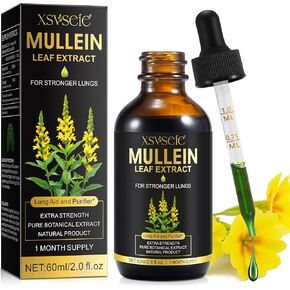 Mullein Drops for Lungs, Mullein Leaf Extract for Lungs,Mullein Leaf Extract Tincture with Chlorophyll Natural Herbal Supplement Mullein Extract Drops for Lung Cleanse and Breathe Health