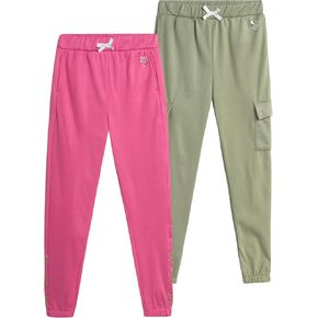 Body Glove Girls’ Sweatpants – 2 Pack Basic Active Fleece Joggers (Size: 7-12)