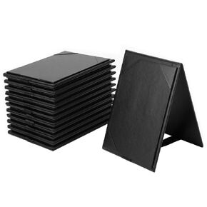 QWORK Double Sided Menu Holders 4 x 6 Inch, 12 Pack Foldable Display with Ribbon Support