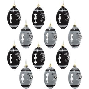 FOCO Las Vegas Raiders NFL 12 Pack Football Ornament Set