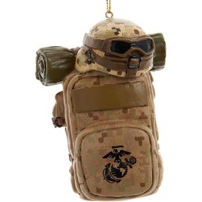 US Marines Backpack & Helmet Christmas Ornament
