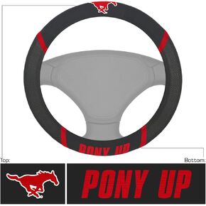 FANMATS 33852 SMU Mustangs Embroidered Steering Wheel Cover