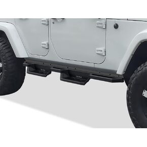 APS Drop Steps Running Boards Compatible with Jeep Wrangler JK 2007-2018 4-Door (Factory sidesteps or Rock Rails Have to be Removed) Stainless Steel Side Bars
