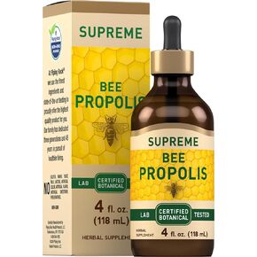 Piping Rock Bee Propolis Tincture | 4 Fl Oz | Certified Bontanical Extract Liquid | Non-GMO, Gluten Free Supplement