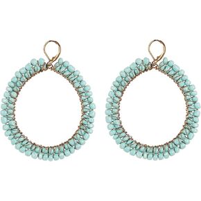 Touchstone Indian Bollywood Outstanding Appealing Colorful Glass Beads Bunches Charming Look Hoop Thin Wire Designer Jewelry Earrings In Gold Tone For Women.