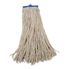 Boardwalk BWK720C 20 oz. Economical Lie-Flat Cotton Fiber Mop Head - White (12/Carton)