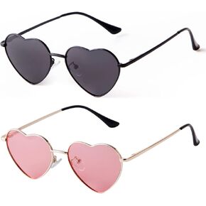 SORVINO Heart shaped Sunglasses Vintage Fashion Metal Frame Cute Lovely Style Polarized Pink Glasses for Festival Party Favor in Kuwait