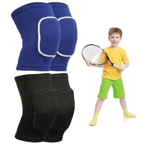 4 Pcs Kids Knee Pads for Football Basketball, Soft Cycling Knee Pad for Mountain Bike Boys, Knitted Kneepad for Dancers, Padded Knee Cushion for Roller Skating Climbing Girls (Pink, Gray, XS 4-7)