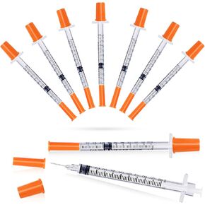 1ml Syringe with Needle,Syringes 29G 1/2" 8mm 1cc Inch, Individually Wrapped, Pack of 25