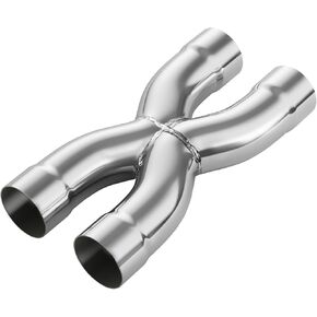 LCGP Universal 2.5" In/Out Crossover X Pipe 12" Length Stainless Steel Exhaust Pipe