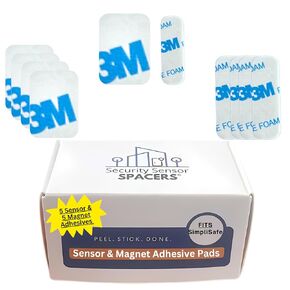 3M Foam Adhesive Replacement for SimpliSafe Contact Sensor and Magnet, Door and Window Home Security System (10 Adhesive Pads) White