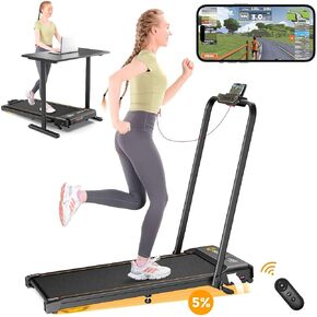 Walking Pad, Under Desk Treadmill for Home Office, Small Walking Pad with Handle Bar and Incline, Foldable Treadmill with Remote Control, APP