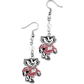 Lifebeats Wisconsin Badgers Dangle Earrings by Fan Frenzy Gifts