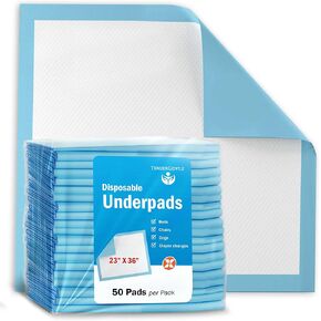 Incontinence Bed Pads Disposable for Adults - 23x36 Disposable Underpads - 50 Pee Pads per Pack