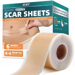 Silicone Scar Sheets, Silicone Scar Tape for Surgical Scars - 60" x 1.6" Roll - 1.5M, Medical Grade Reusable Scar Removal for Keloid, C-Section, Tummy Tuck, and Acne