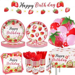 216pcs Happy Birthday Plates Napkins Colorful Black Birthday Party Supplies Tableware Set Disposable Paper Cups Banner Balloons for Girls Boys Birthday Party Decorations Serve 24 Guests