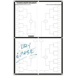 Reusable March Madness Bracket Poster - 64 Player Dry Erase Board Brackets Poster Set is 32x48 Inches and Includes 2 Markers and Metal Hanging Grommets. NCAA Basketball Bracket Poster is Made in USA.