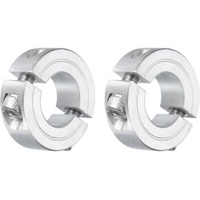 uxcell 2 قطعة مشبك مزدوج على طوق عمود لعمود 3/4 بوصة، طوق تثبيت من قطعتين 1-1/2 بوصة OD، سمك 1/2 بوصة، مجموعة سبائك الألومنيوم مشبك طوق مقسم المسمار in Kuwait