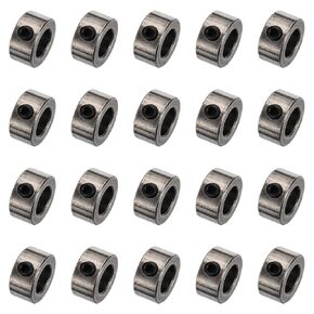uxcell 20pcs Set Screw Collars 8mm Bore Shaft Collars, 14mm OD, 7mm Width, Drill Stop Collar, Carbon Steel Drill Bits Depth Collars, Black