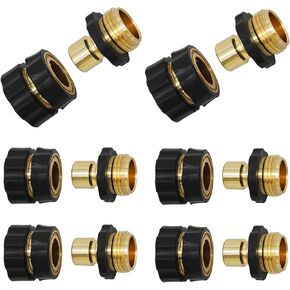 3/4 Inch Garden Hose Quick Connector Fittings, Easy Connector Fitting, Male and Female Set, (4)
