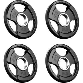 Olympic Rubber Grip Plates for Barbell, 2-Inch Weight Plates for Weight lifting and Strength Weights Training in Home & Gym