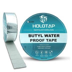 Holotap 1Pcs Waterproof Aluminum Butyl Tape (2in x 33ft), Rv Tape Sealant Waterproof,Waterproof Tape for leaks,Butyl Sealant Tape,Multi-Use Repair for RV, Roof, Leaks, Seals,and More