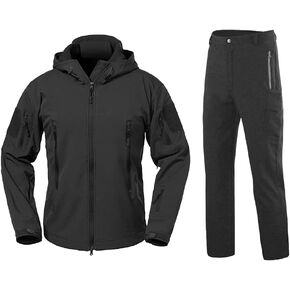Lilychan Men’s Military Soft Shell Tactical Jacket and Pants Set Waterproof Snowboard Jacket Winter Snowsuit