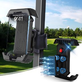 Golf Cart Magnetic Phone Holder Mount with 4 Vibration Dampeners and Anti Shake for EZGO/Club Car/Yamaha, Cell Phone Caddy with Upgrade N52 Magnets for 4.7"-7.2" iPhone/Samsung/Google Pixel