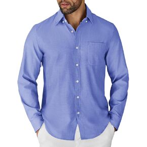 COOFANDY Mens Long Sleeve Button Down Shirt Casual Untucked Shirts for Men Oxford Dress Shirts