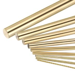 MECCANIXITY 15Pcs Brass Rod, Brass Solid Round Rod Multiple Diameter 150mm Length 1-8mm Dia Lathe Bar Stock for RC Model DIY Craft