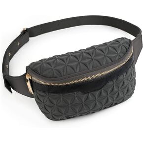 UTO Fanny Pack for Women Convertible Chest Bag Embossed Fashion Lightweight Travel Waist Pack Purse