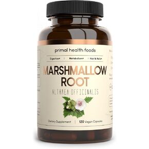 Organic Marshmallow Root - 60 Capsules 1,000 mg Per Capsule [Vegetarian, Organic, Non-GMO & Gluten Free]