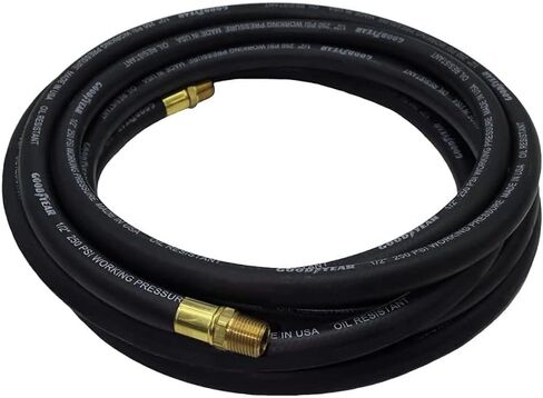 خرطوم هواء مطاطي Goodyear مقاس 50 × 1/2 بوصة أسود، 250 رطل لكل بوصة مربعة، صنع في الولايات المتحدة الأمريكية in Saudi Arabia