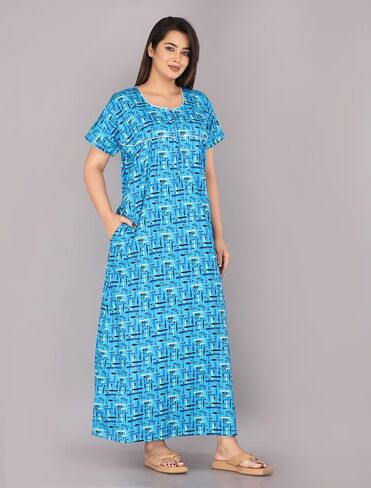 soft indian nighty for women, maxi nightgowns for women Cotton Sleepwear comfort nightwear dress, in Saudi Arabia