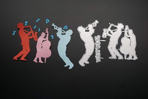 Metal A Group of People Played Musical Instruments Cutting Dies, A Couple Danced The Tango Die Cuts Embossing Stencils Template Mould for Card Scrapbooking and DIY Craft in Kuwait