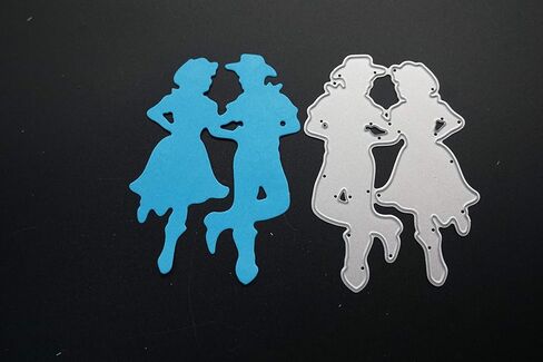 Metal A Group of People Played Musical Instruments Cutting Dies, A Couple Danced The Tango Die Cuts Embossing Stencils Template Mould for Card Scrapbooking and DIY Craft in Kuwait