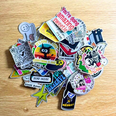 Funny Stickers Small Humor Waterproof Sticker Bulk Pack Meme Inappropriate Sarcastic Weird Crazy for Adult Laptop Water Bottles Mental Health Planner Work Office Healthcare Medical BumperGifts (200) in Saudi Arabia