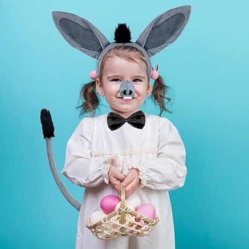 Animal Costume Accessory Cosplay Mouse Donkey Ear Tail Bow Tie Set Birthday Halloween Christmas Party Dress Up Costume Set in Saudi Arabia